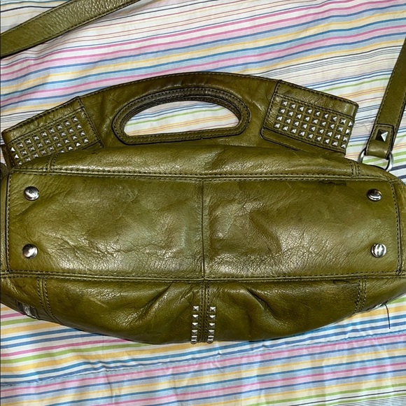 B. Makowsky Olive Green Studded Shoulder Bag - Picture 6 of 16